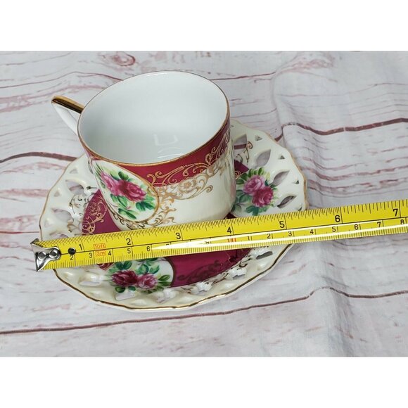 L M Royal Halsey Very Fine Japan Tea Cup & Saucer Set – Gold Trim & Elegant - Picture 10 of 12